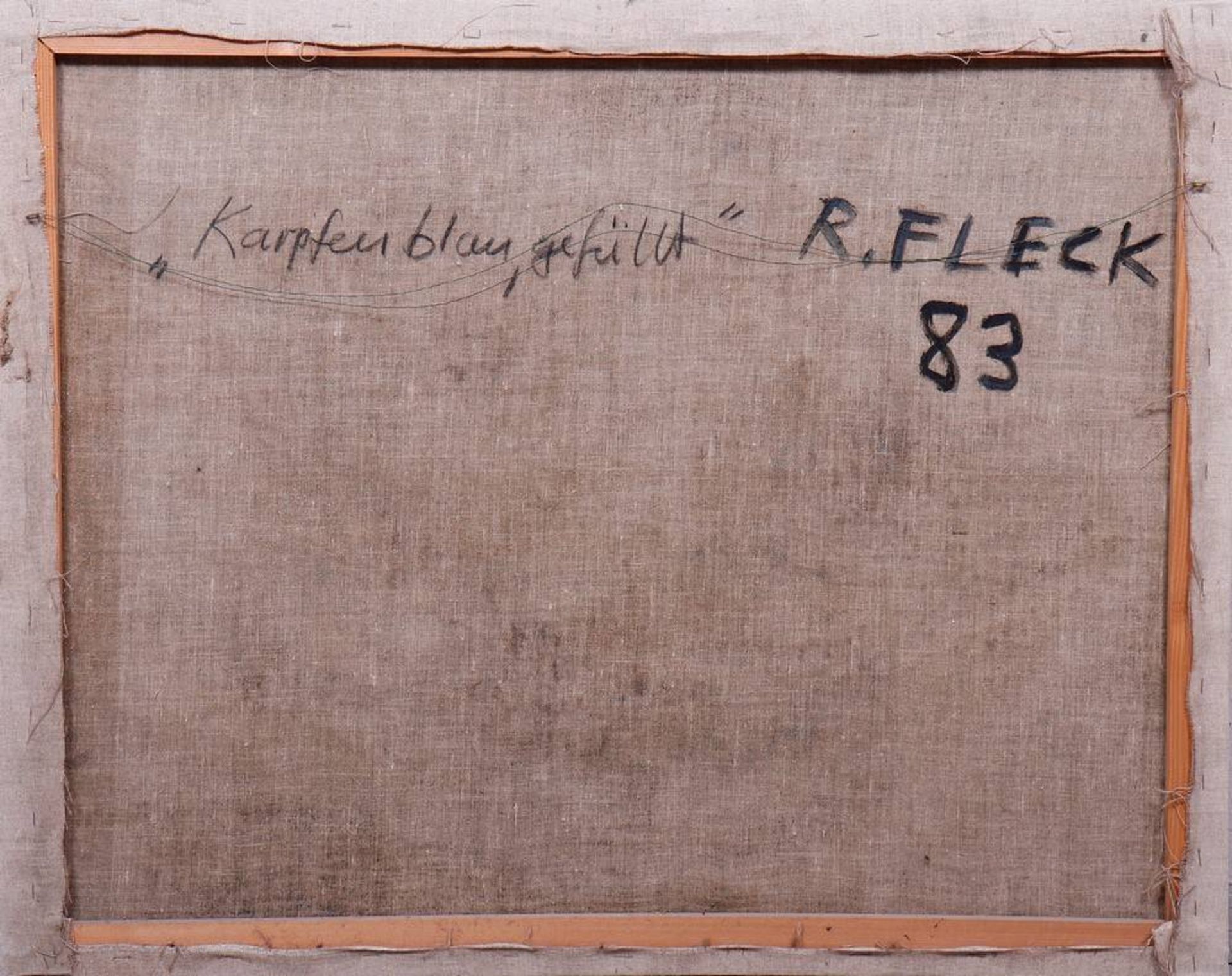 Ralph Fleck (b. 1951, Freiburg i. Br.)"Karpfen blau gefüllt" (carp, filled blue), 1983, oil/ - Bild 3 aus 4