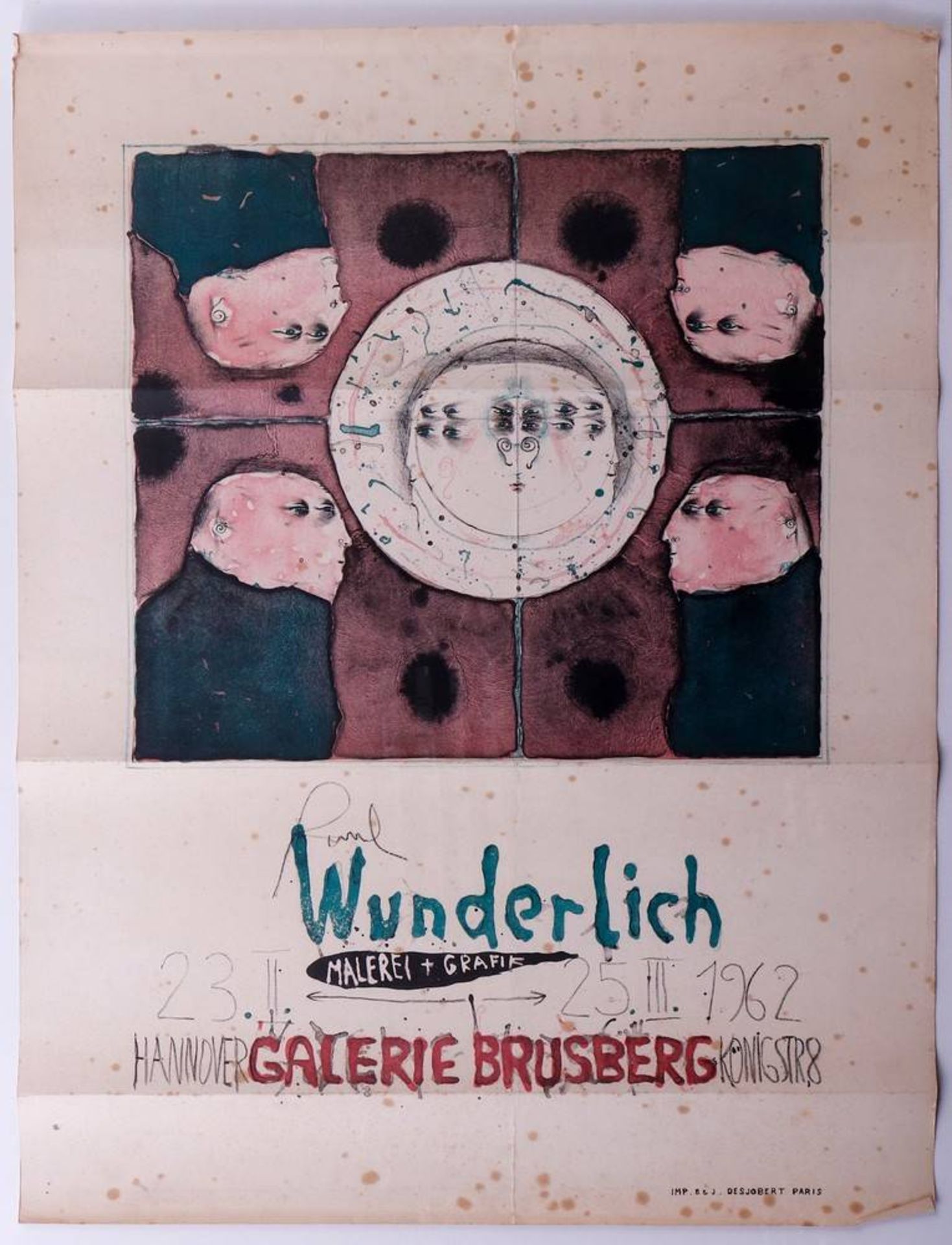 2 exhibition poster 1960s/70s, Max Bill, Galerie Susanne Bollag, Zürich 1971 und Paul Wunderlich,