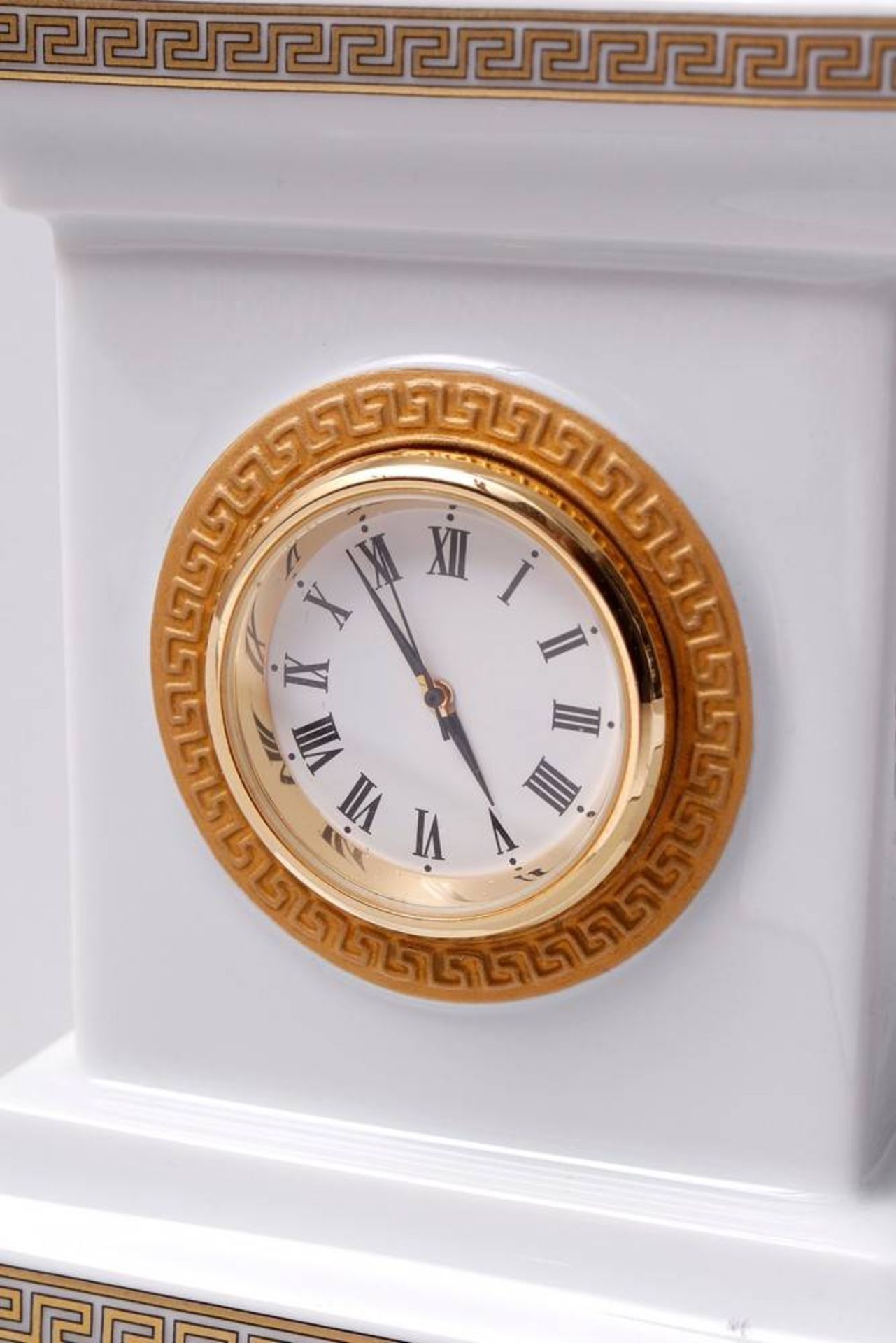 Small Table Clock Rosenthal, 20th C., design Gianni Versace, decor "Gorgona", plinth shaped, - Bild 2 aus 7