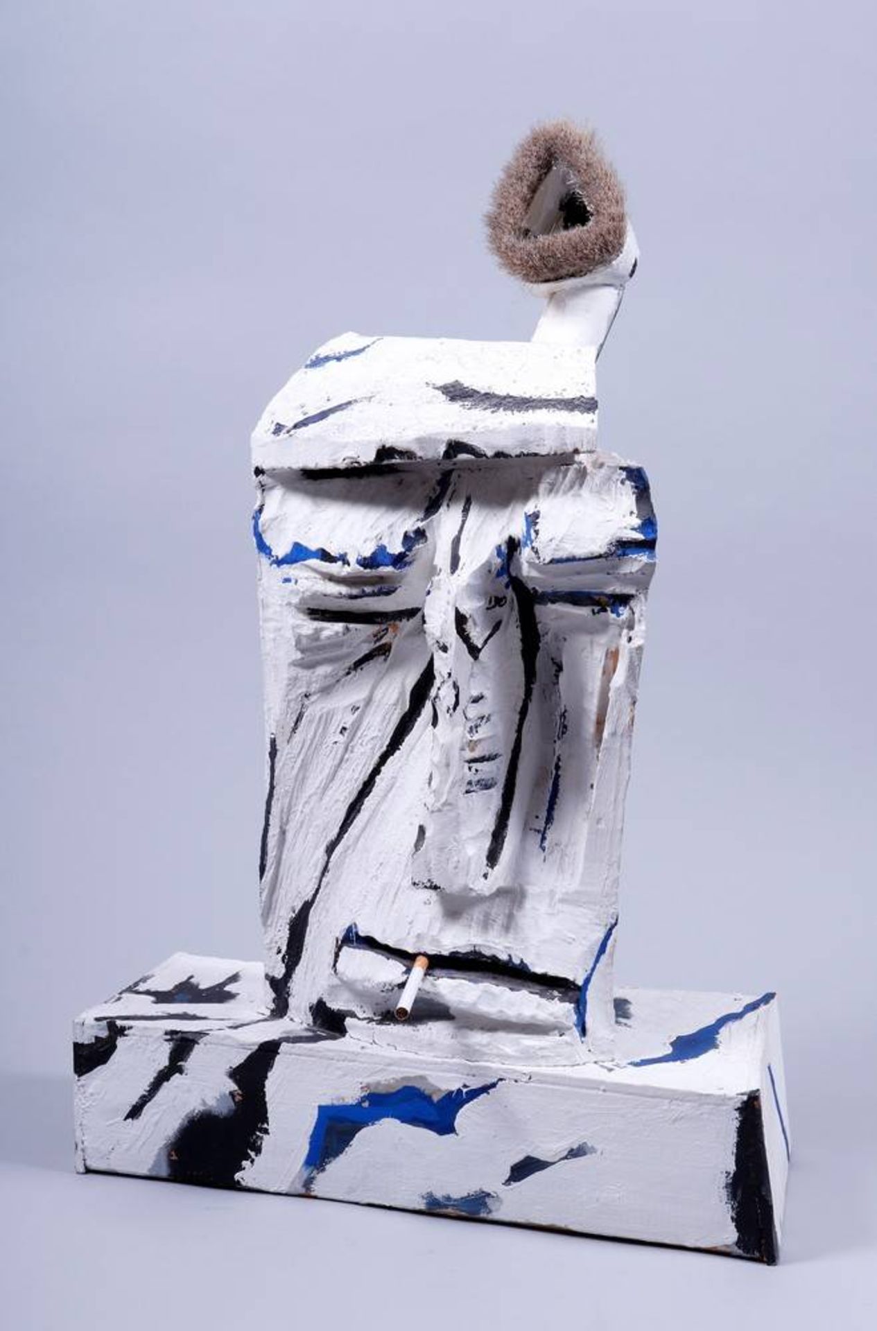 Jan Koblasa (1932, Tábor, Czechoslovakia- 2017, Hamburg) wood/plastic, painted in blue and white, "