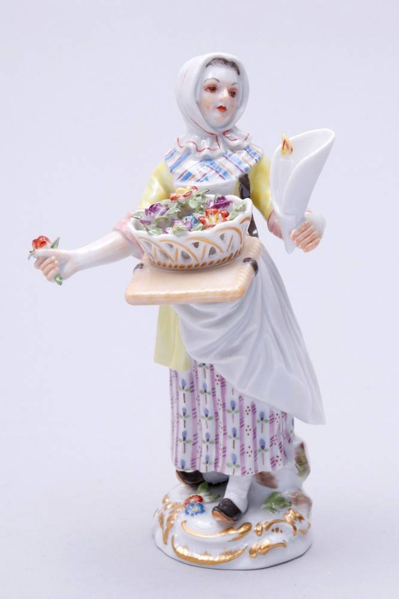 Flower Seller Meissen, 2nd half 20th C., design Johann Joachim Kaendler, from the series "Cris de