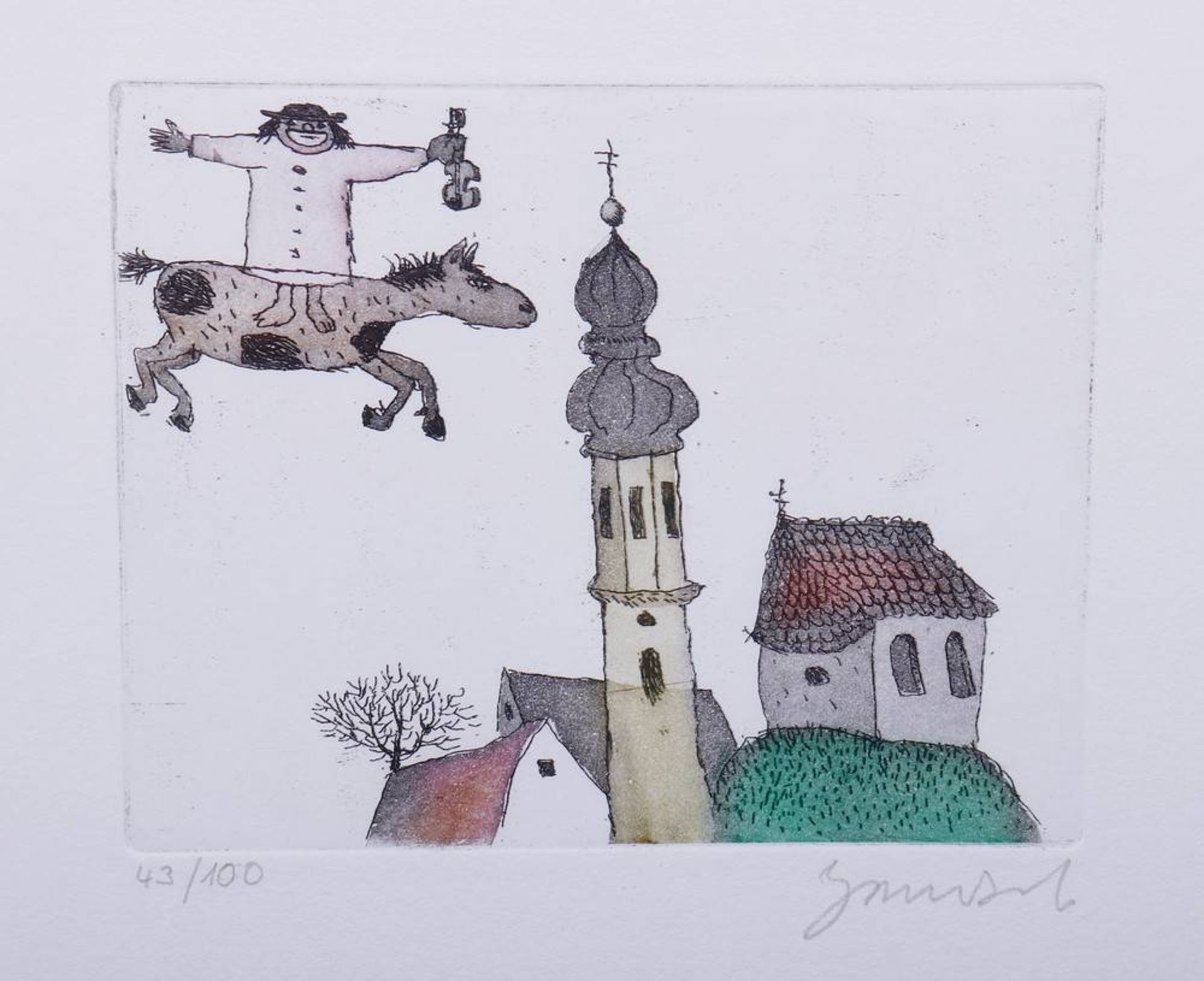 Janosch, Horst Eckert (b. 1931, Hindenburg, Upper Silesia)5 colour etchings from the portfolio " - Bild 6 aus 9