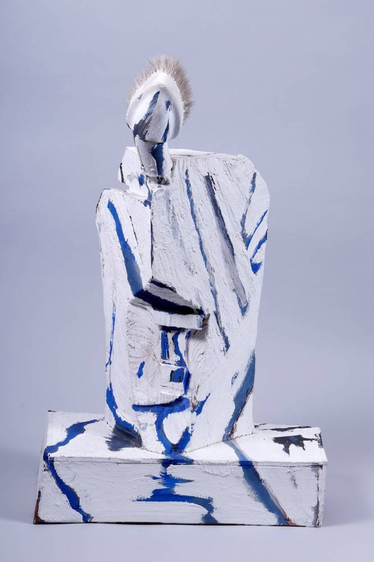 Jan Koblasa (1932, Tábor, Czechoslovakia- 2017, Hamburg) wood/plastic, painted in blue and white, " - Bild 5 aus 8