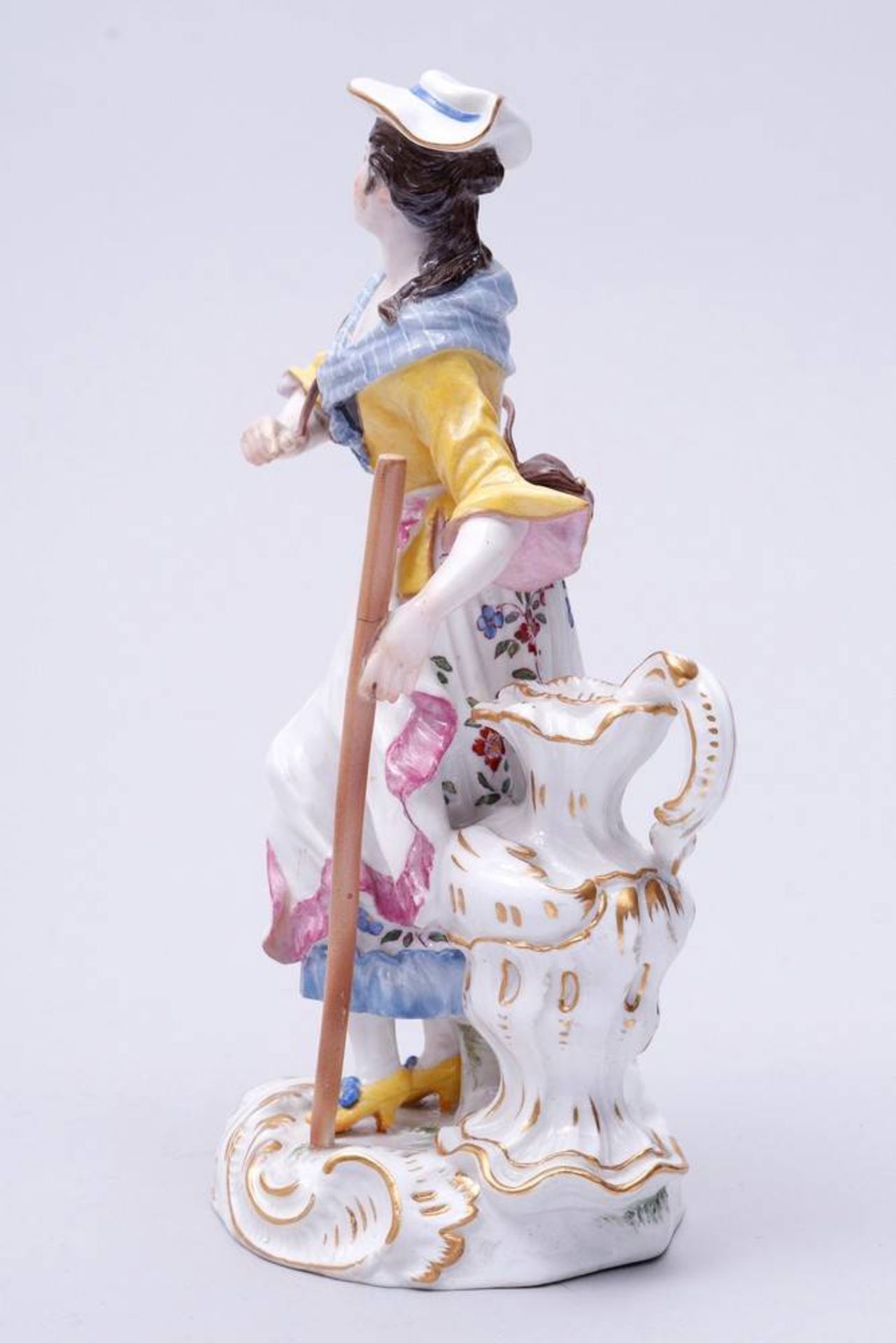 Dancing ShepherdessMeissen, ca. 1900, design Friedrich Elias Meyer, dancing Lady infront of a - Bild 4 aus 5