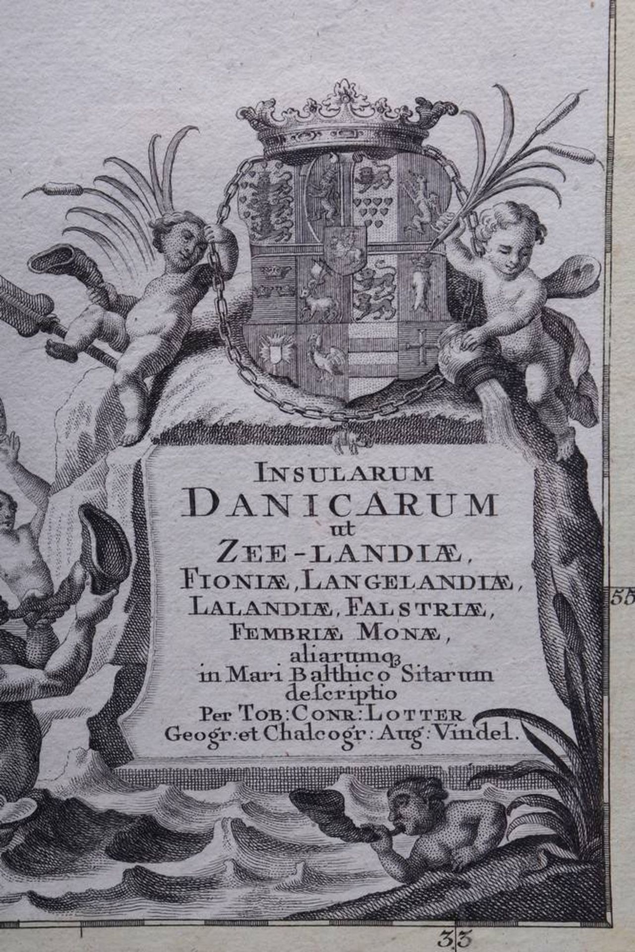 Tobias Conrad Lotter (1717 in ? - 1777 in Augsburg)Insularum Danicarum (...), um 1770, kolorierter - Bild 3 aus 3