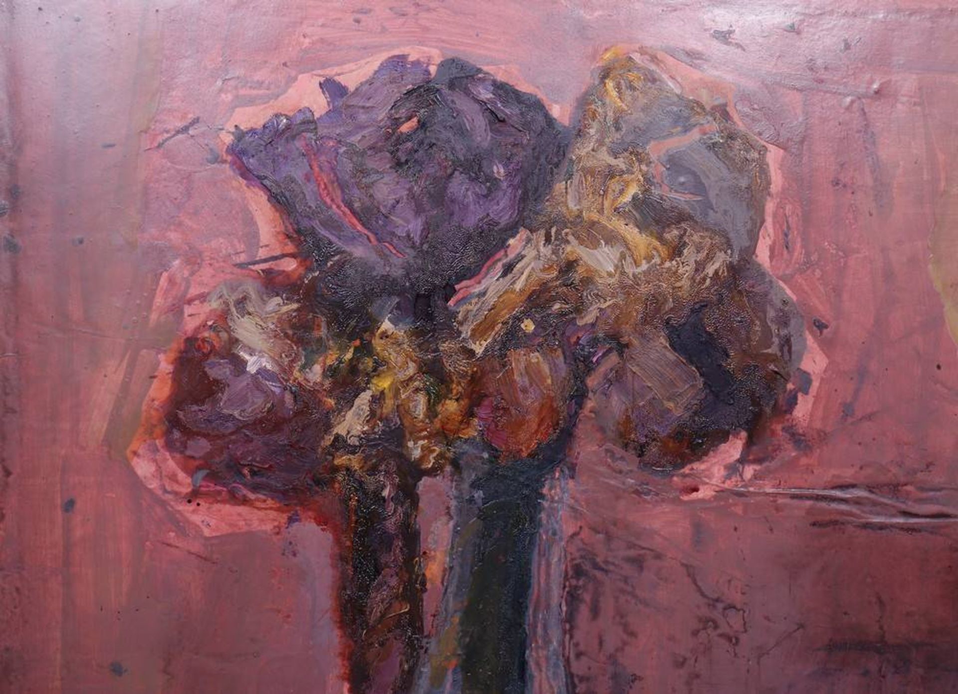 Erasmus Zipfel (1955 in Breslau, Lübecker Künstler)"Trockene Rosen", 1987, Öl u. Kunstharz auf - Bild 2 aus 4