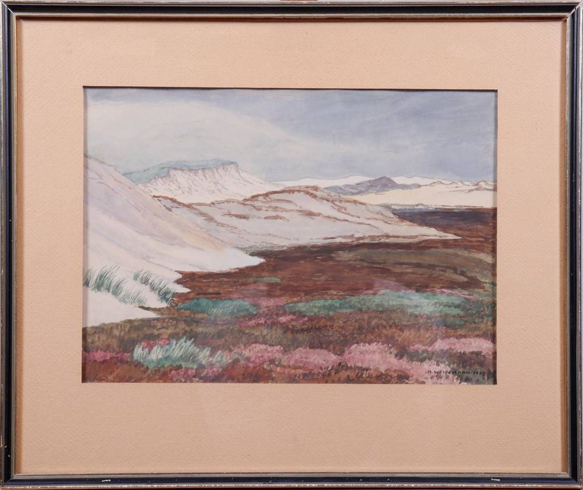 Magnus Weidemann (1880 in Hamburg - 1967 in Keitum, Sylt)Sylter Dünen, Aquarell auf Papier, u.r.