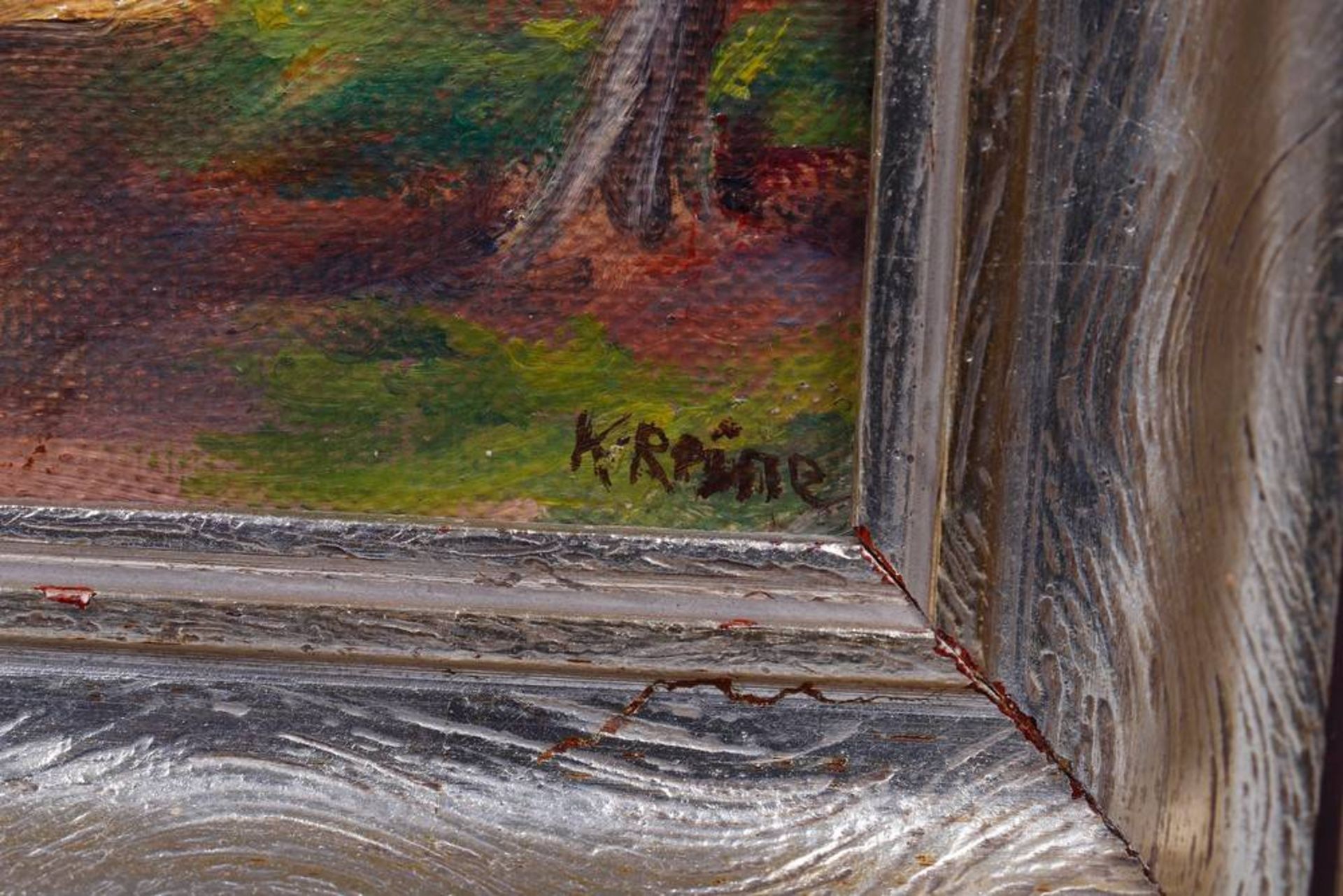 Käthe Reine (1894 in Halver/Westfalen - 1976 in Rostock)Impressionistischer Waldweg, Öl auf - Bild 3 aus 4