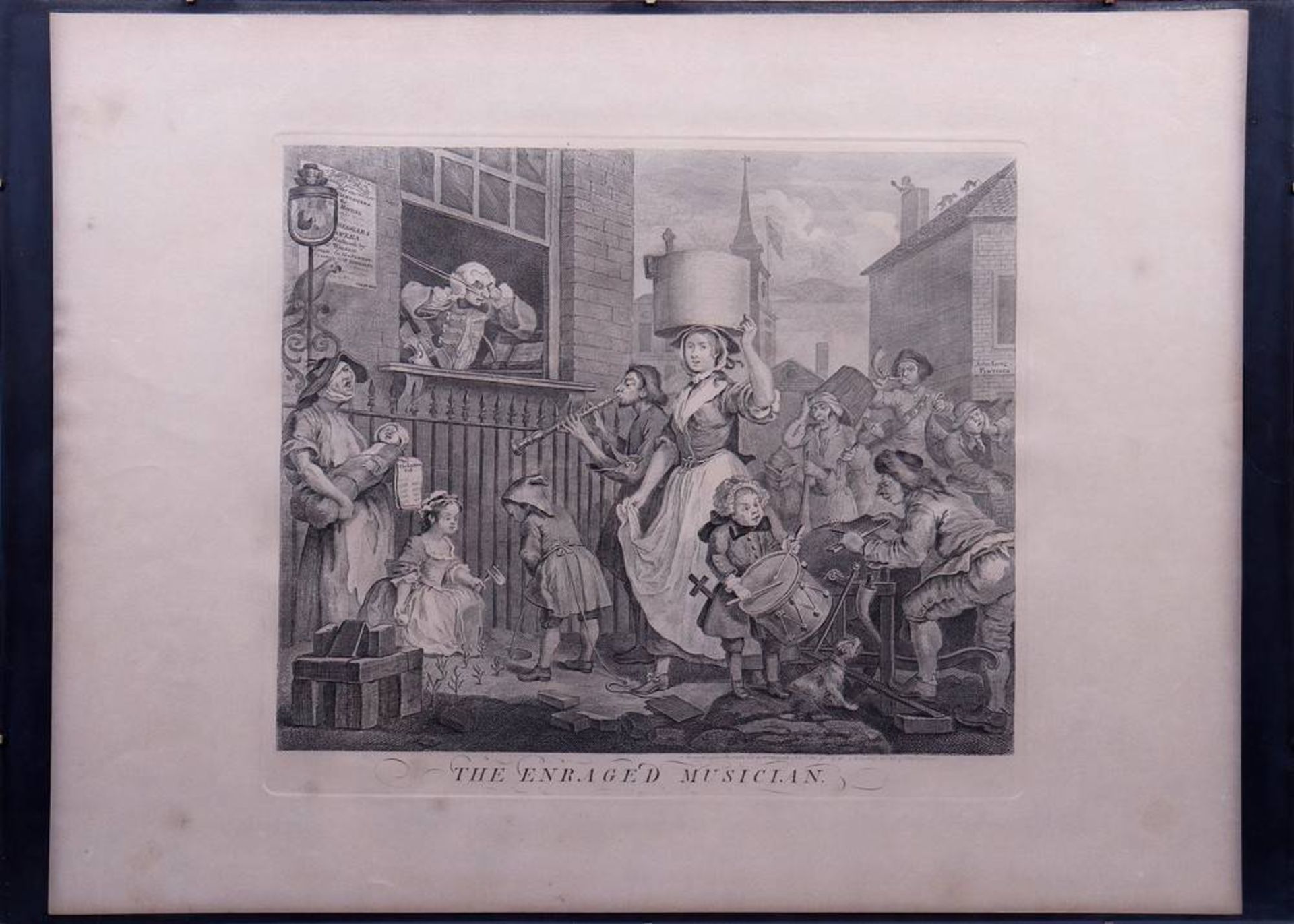 William Hogarth (1697 in London - 1764 ebda.)"The Engaged Musician.", 1741, Stahlstich, ca. 35,