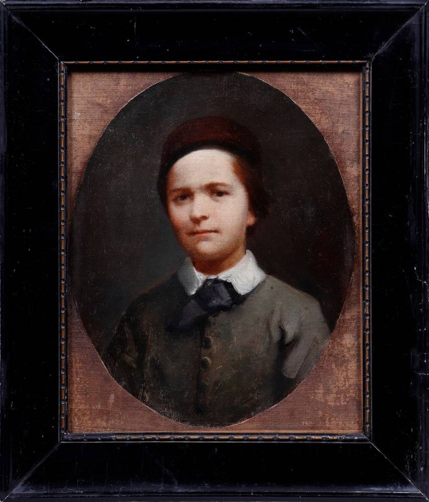 Porträt eines Jungen mit KappeAnonym, 19. Jhdt., Öl auf Leinwand/doppelt doubliert, unsign., ca.