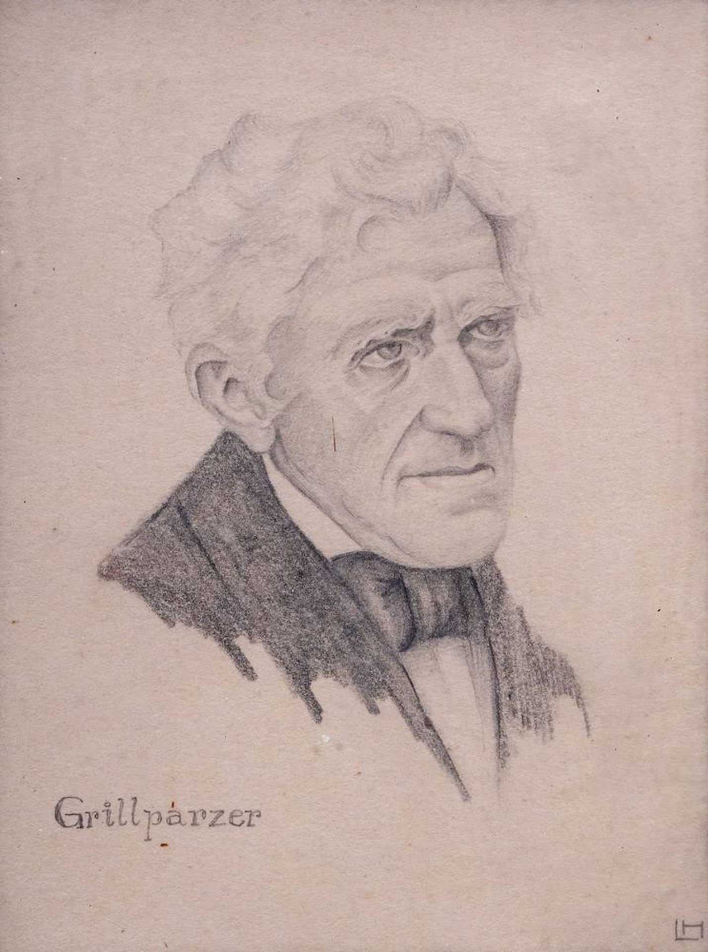 Laurence Housman (1865 - 1959, englischer Schriftsteller und Illustrator)Grillparzer-Porträt, - Bild 2 aus 2