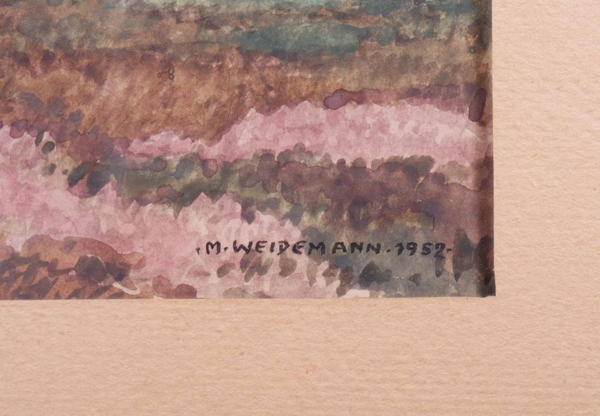 Magnus Weidemann (1880 in Hamburg - 1967 in Keitum, Sylt)Sylter Dünen, Aquarell auf Papier, u.r. - Bild 2 aus 2