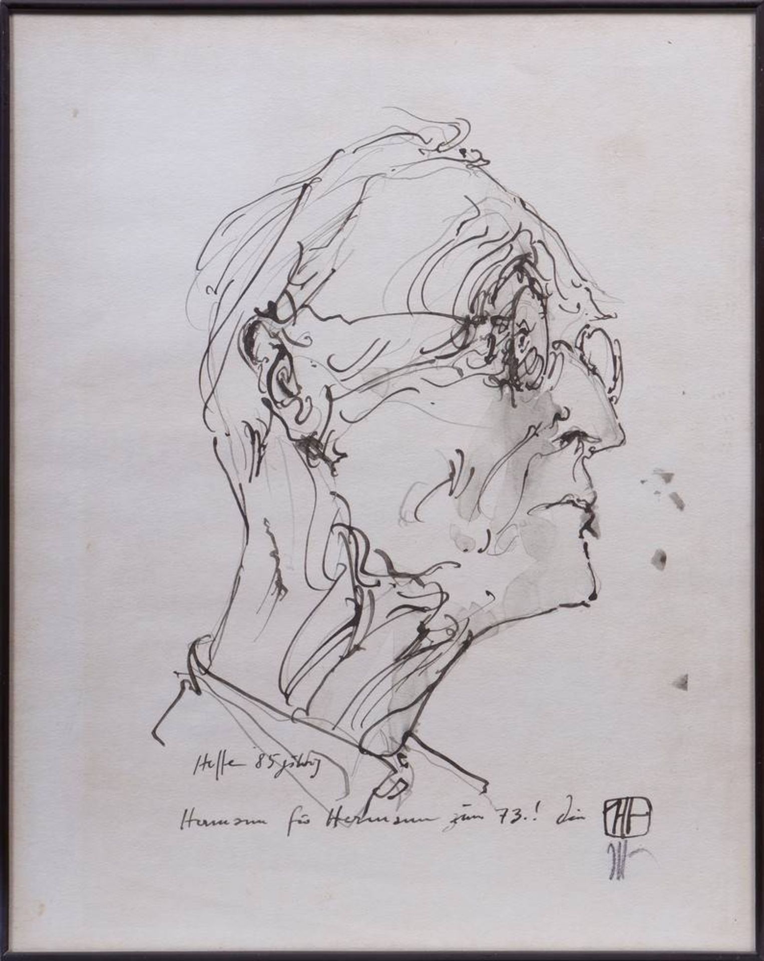 Horst Janssen (1929 in Wandsbek bei Hamburg - 1995 in Hamburg)Hermann Hesse, Lithographie, u.m. bet.