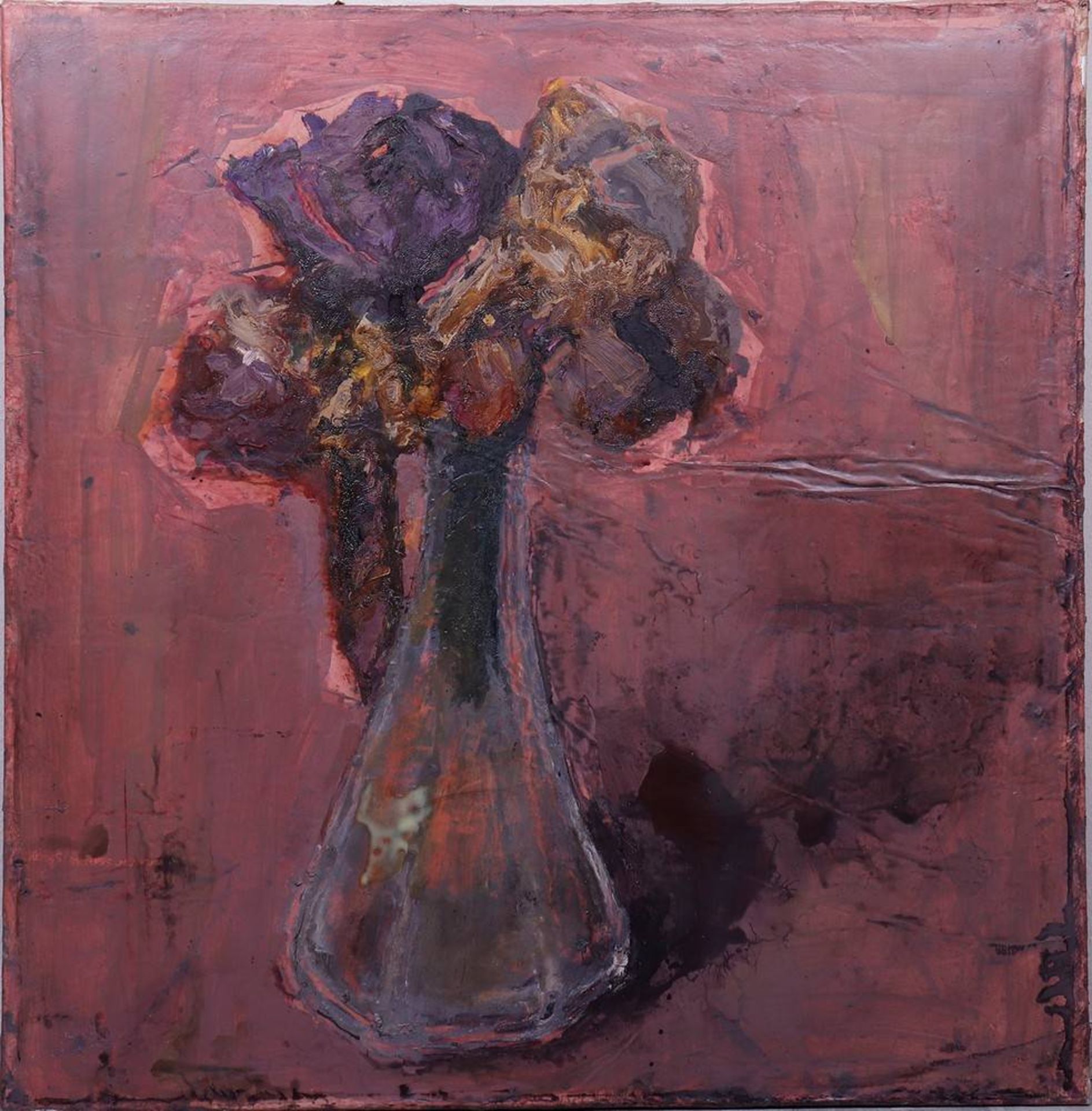 Erasmus Zipfel (1955 in Breslau, Lübecker Künstler)"Trockene Rosen", 1987, Öl u. Kunstharz auf