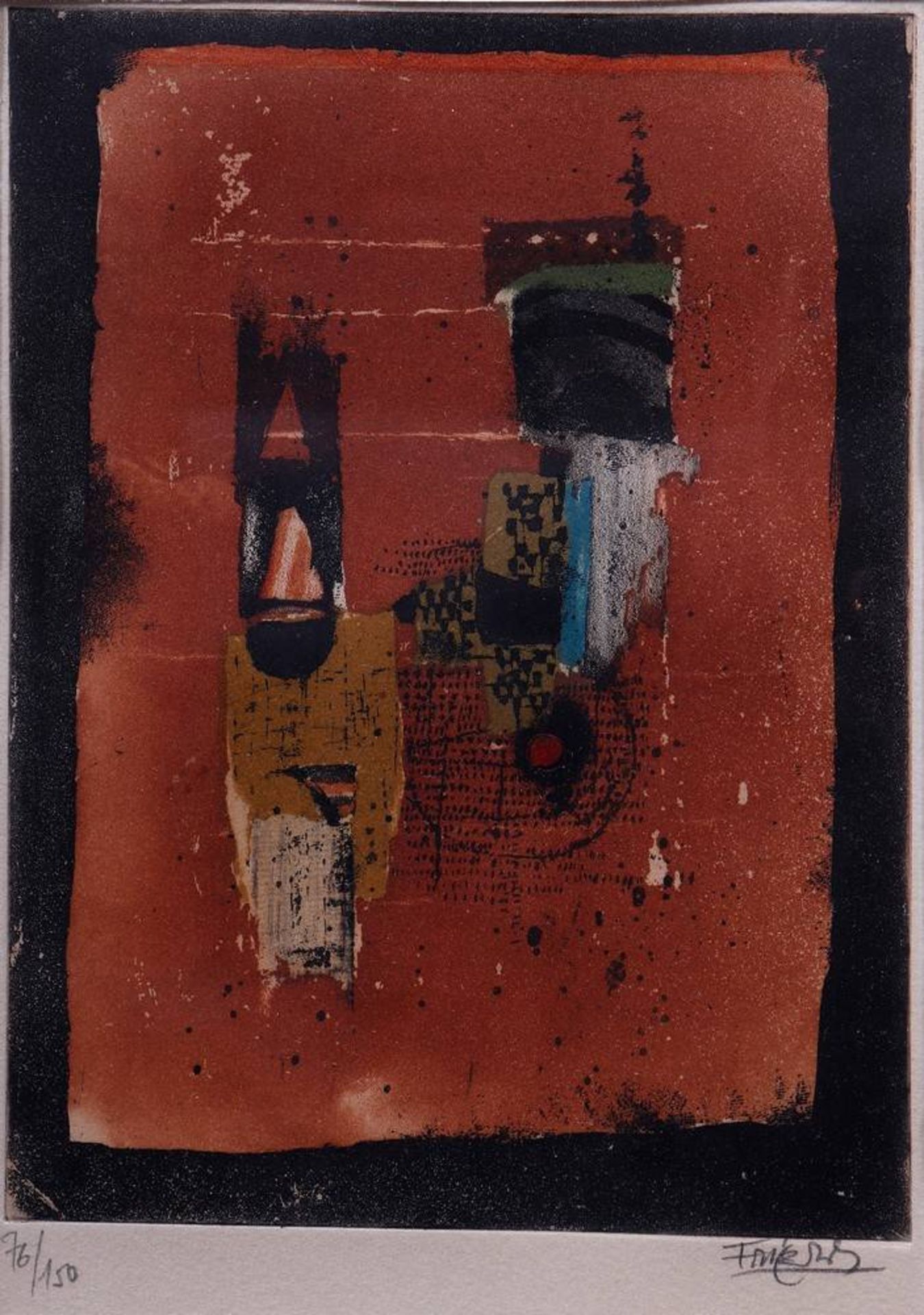 Johnny Friedlaender (1912 in Pleß, Oberschlesien - 1992 in Paris)Abstraktion in Rostbraun, - Bild 2 aus 3