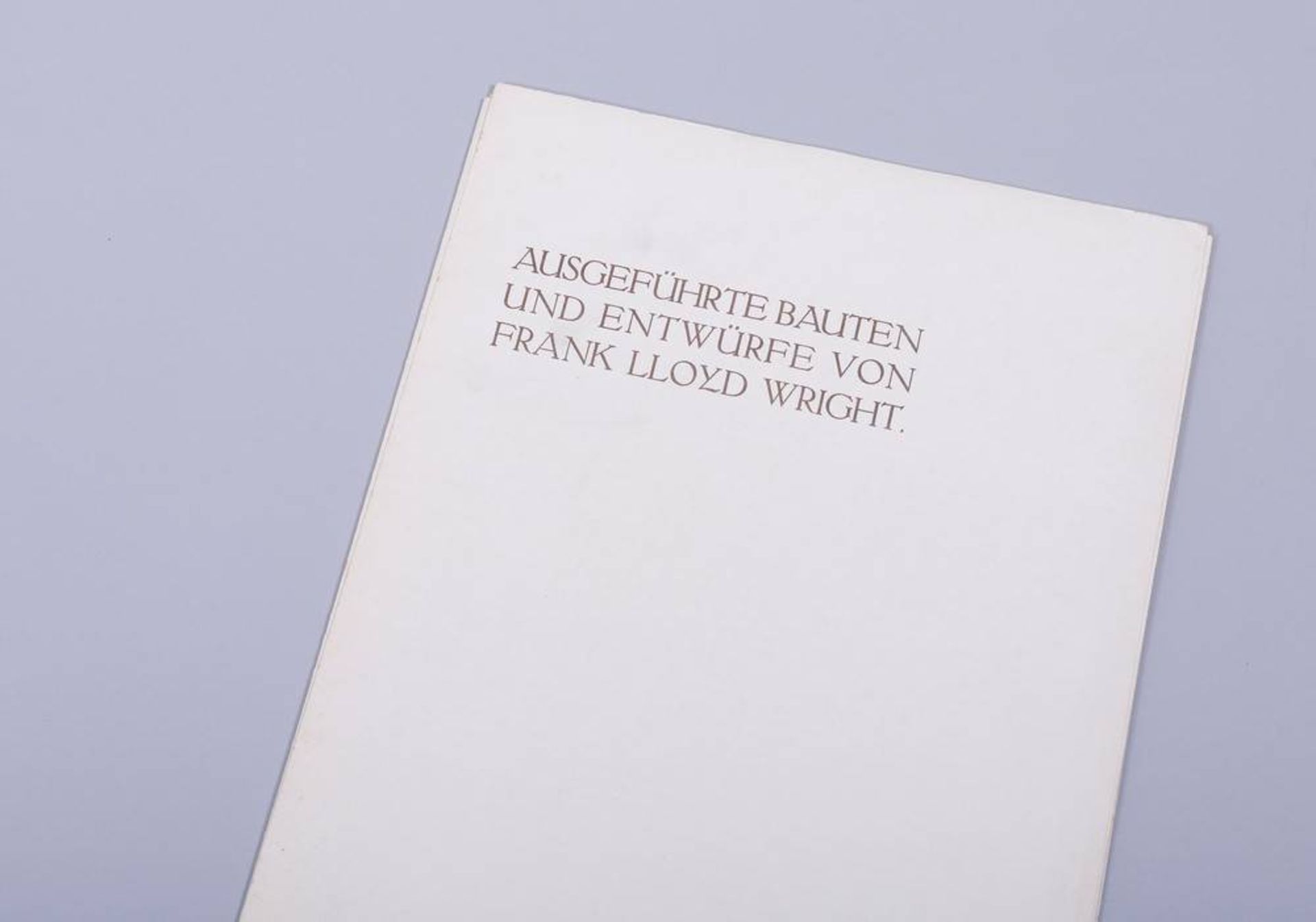 Buch - sog. Wasmuth Portfolio Wasmuth, Ernst (Verleger), Frank Lloyd Wright, ausgeführte Bauten - Bild 2 aus 7