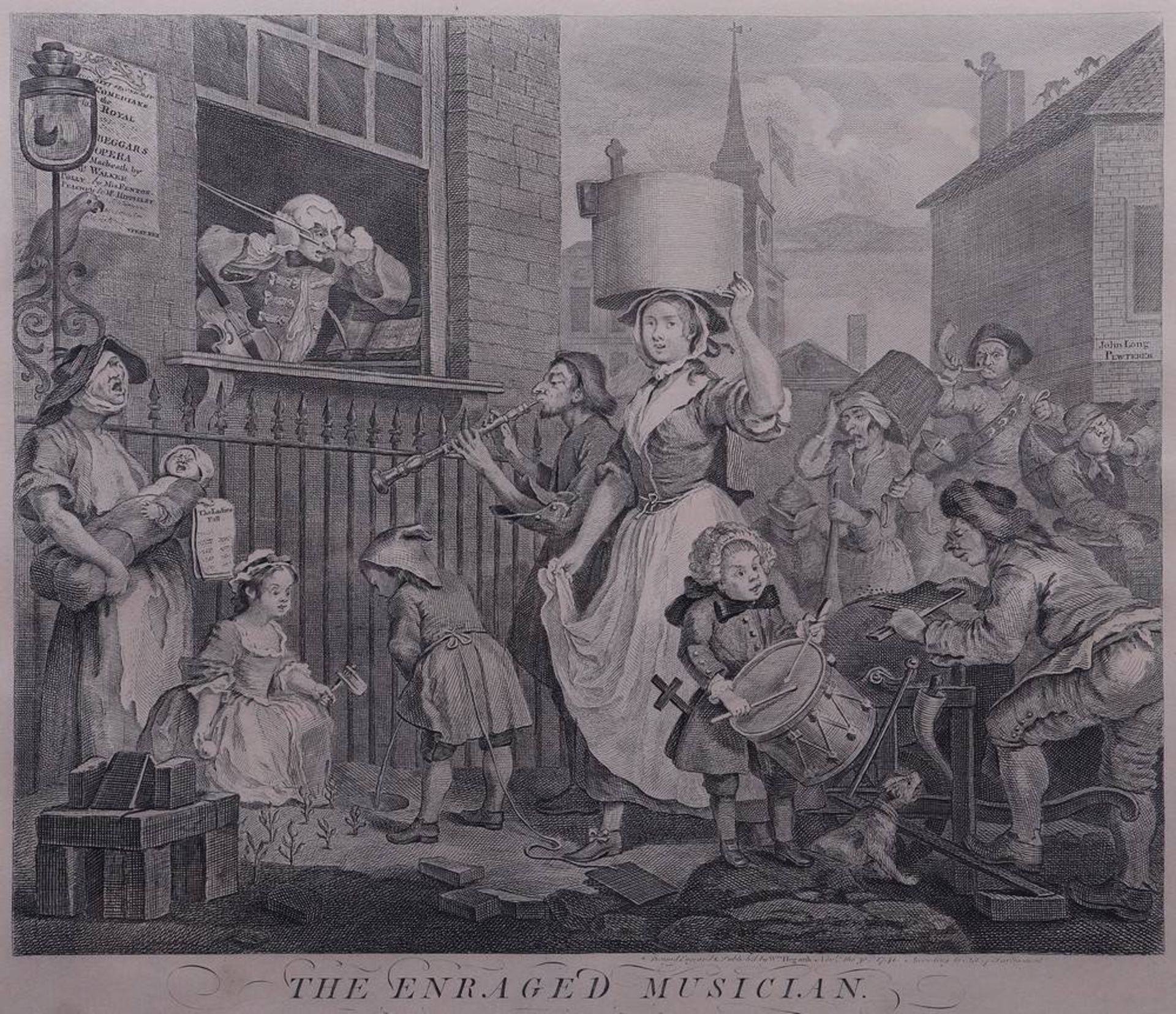 William Hogarth (1697 in London - 1764 ebda.)"The Engaged Musician.", 1741, Stahlstich, ca. 35, - Bild 2 aus 3