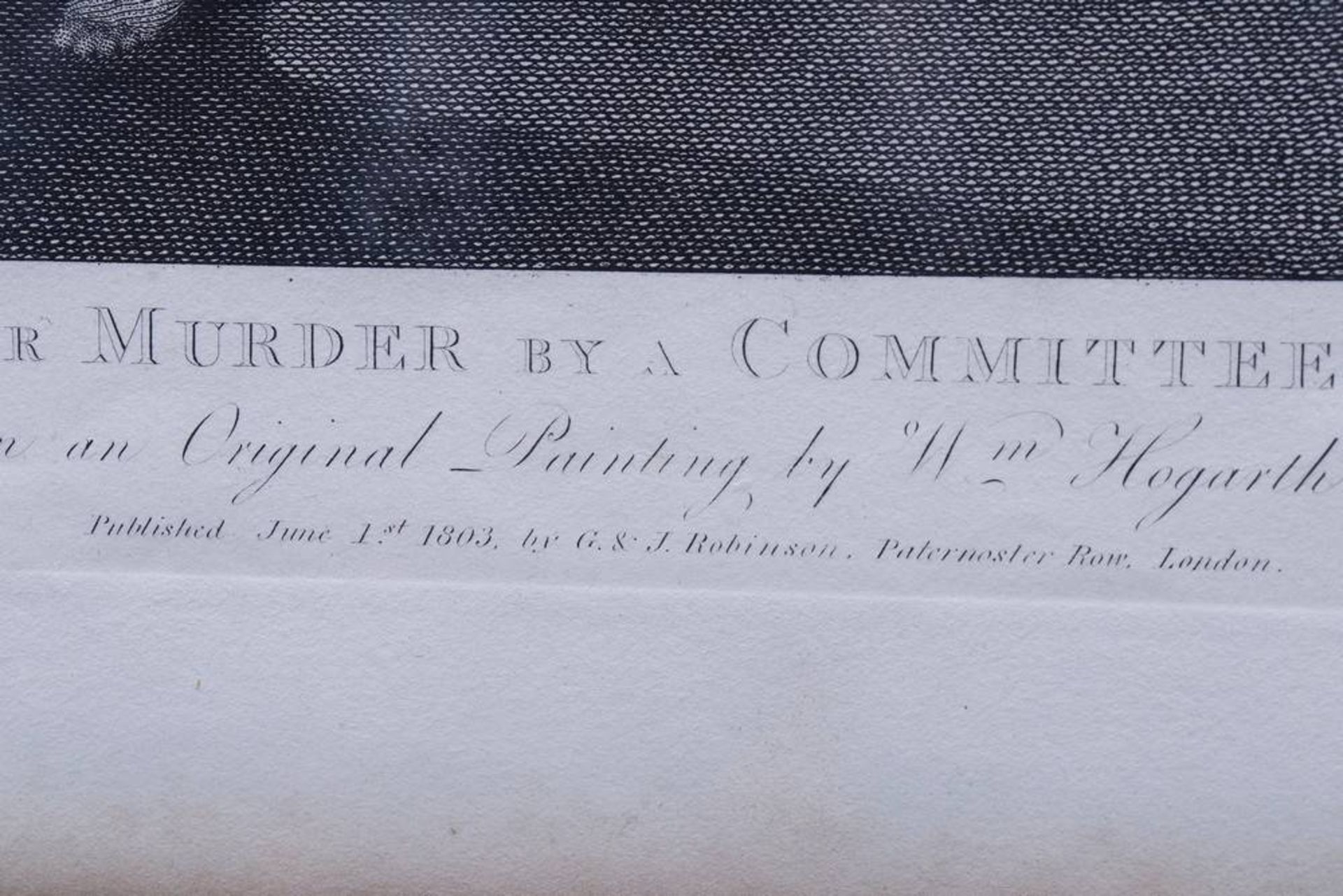 Stahlstich nach William Hogarth (1697 in London - 1764 ebda.) "Bambridge on Trial for Murder by a - Bild 3 aus 3