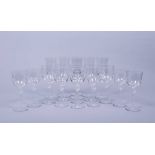 Gläsersatz, Lalique, Serie "Roxane", Frankreich, 20.Jhdt., 18-tlg. 6x Sektgläser, 6x Rotweingläser,