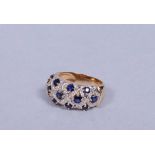 Ring 750er Gold, saphirblaue Spinelle, kleine Brillanten, ca. 7,2 Gramm, RG 50 Ring 750 Gold,