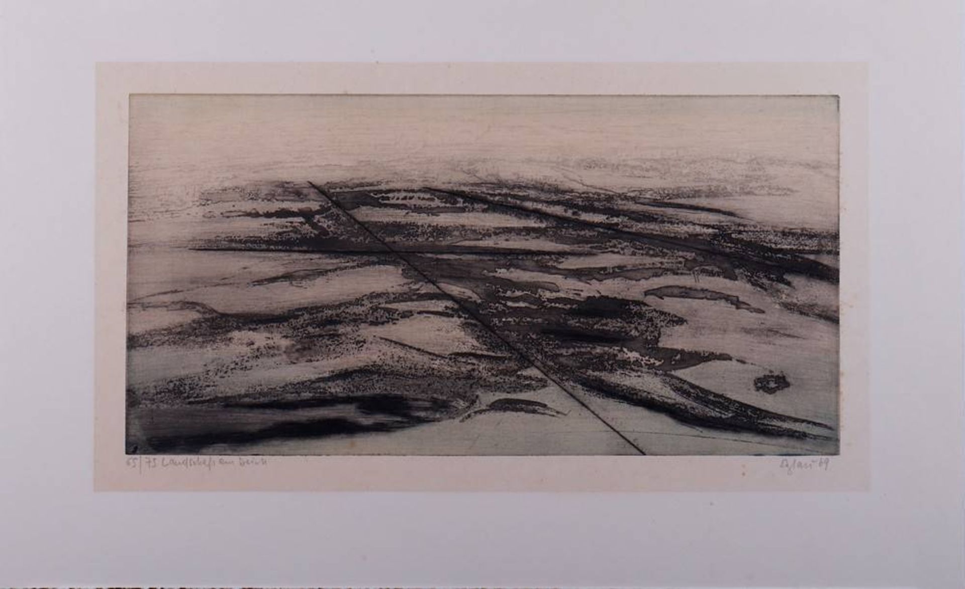 Otto Eglau (1917 in Berlin - 1988 in Kampen) Landschaft am Deich, 1969, Radierung, u.r.