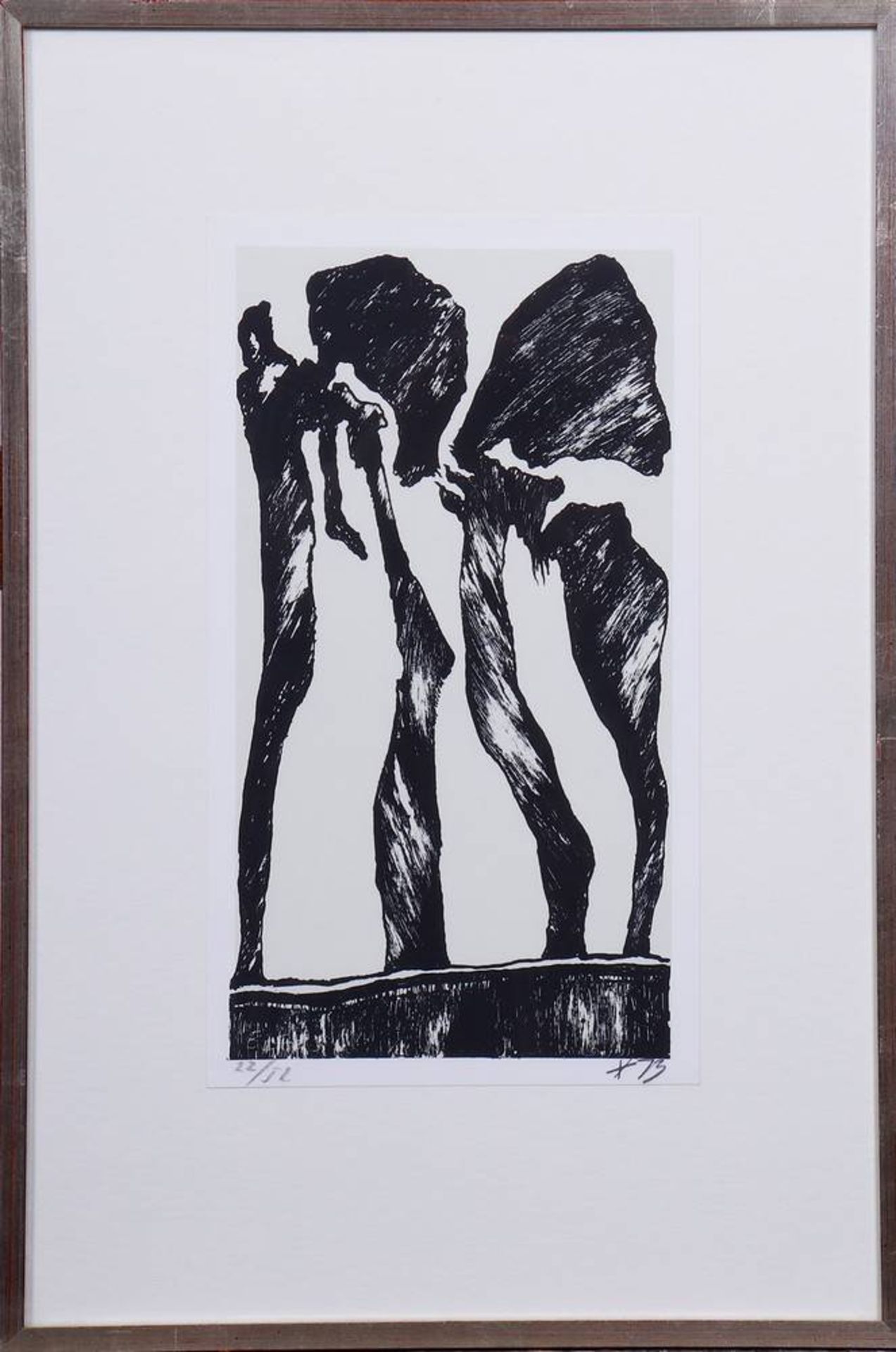 Jan Koblasa (1932 in Tábor, Tschechien - 2017 in Hamburg) Abstrakte Figuren, 1973, Lithographie auf