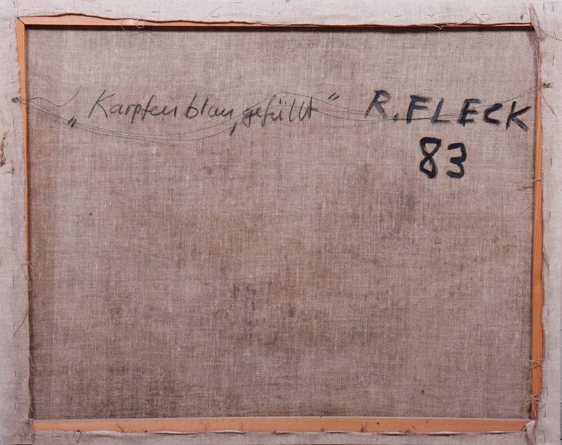 Ralph Fleck (1951 in Freiburg im Breisgau geb.) "Karpfen blau gefüllt", 1983, Öl auf Leinwand, - Image 3 of 4