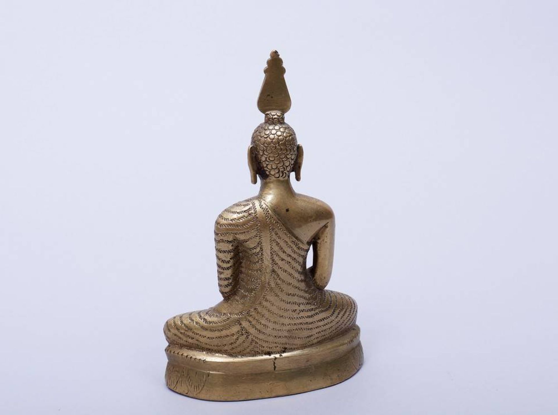 Buddha Shakyamuni, wohl Sri Lanka auf Lotosthron, sitzender Buddha, die Hände im Dhyanamudra - Bild 3 aus 4
