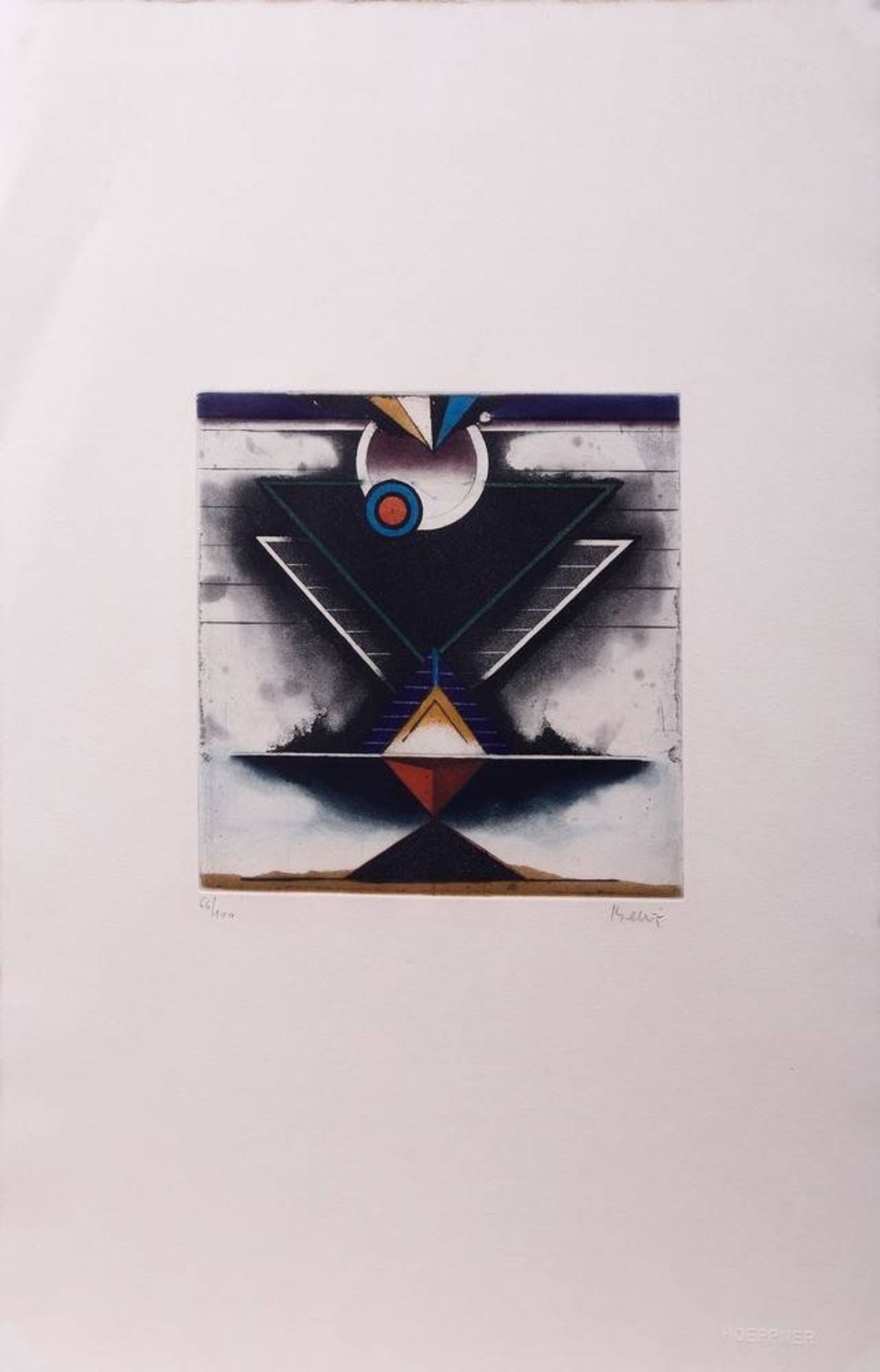 Tuvia Beeri (geb. 1929 in der Tschechoslowakei) Abstraktion, Farbradierung, u.r. bleistiftsign. "