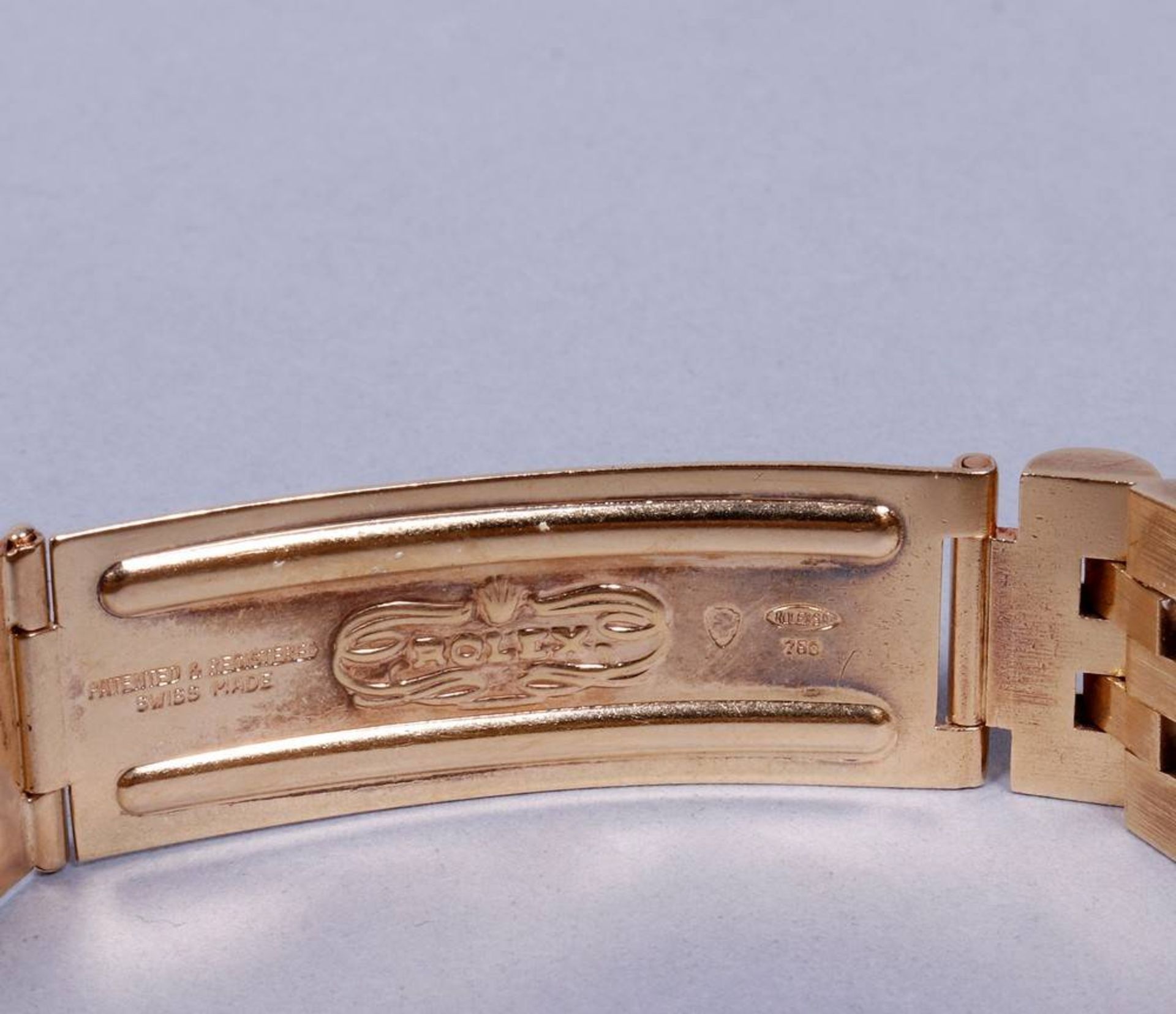 Armbanduhr, 750er GG, Rolex, um 1972, Modell "Day-Date" mit Sigma-Dial Ref.Nr. 1803, rundes - Image 8 of 8