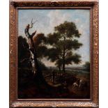 Landschaft mit knorrigem Baum und Personenstaffage, um 1800