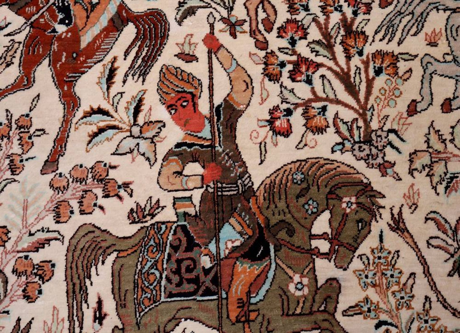 Teppich, Seidenghom, Persien, reine Naturseide auf Seide, - Bild 4 aus 6