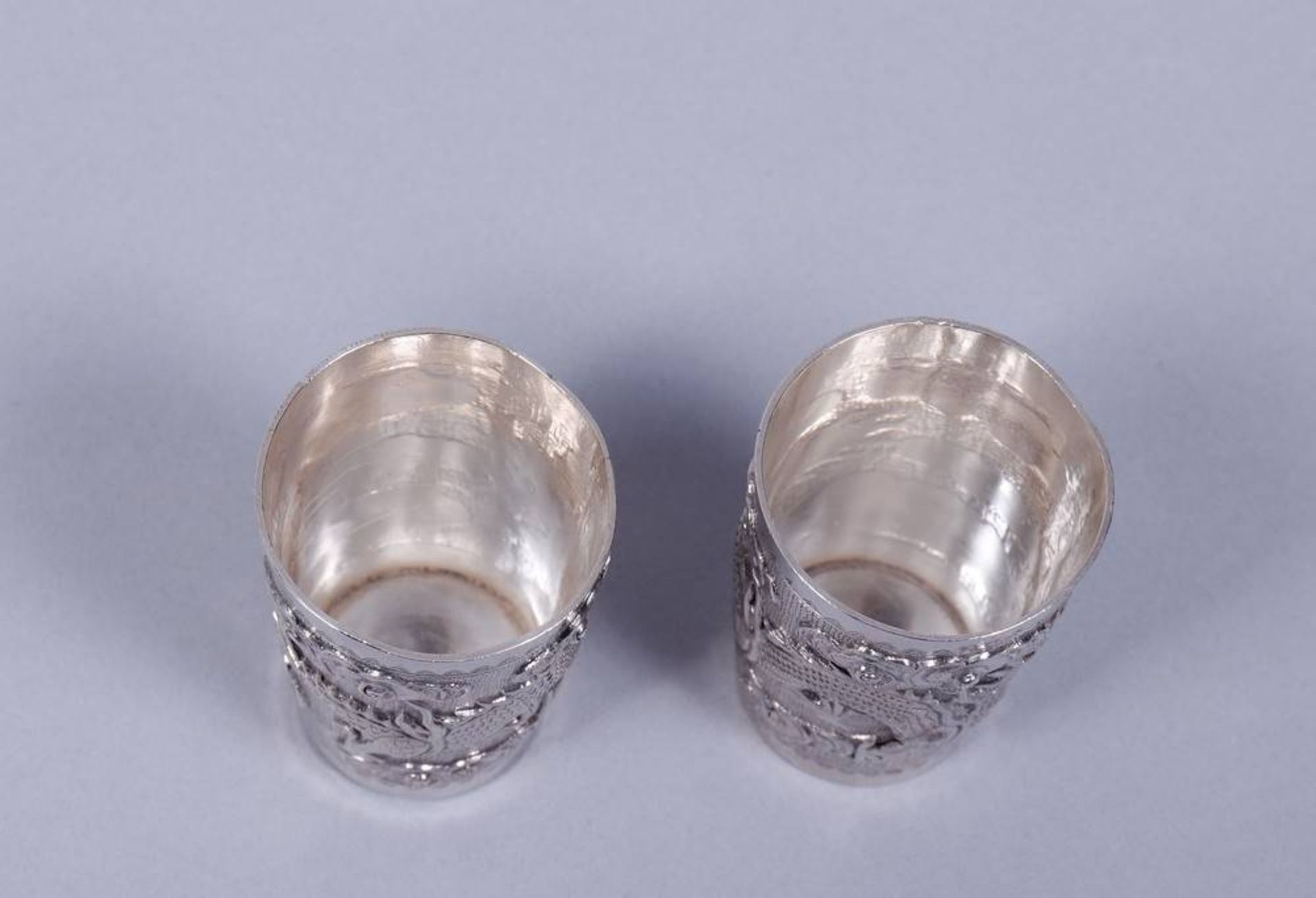 Paar Schnapsbecher, Silber, China, um 1900 - Image 7 of 9