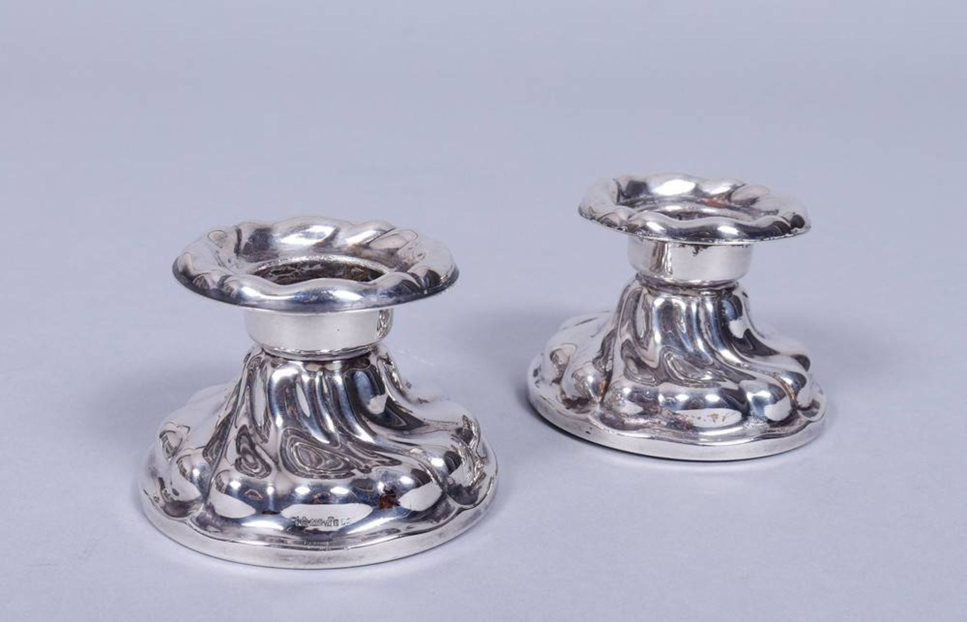 Paar kleine Kerzenleuchter, 925er Silber, Wilhelm Binder, Schwäbisch Gmünd