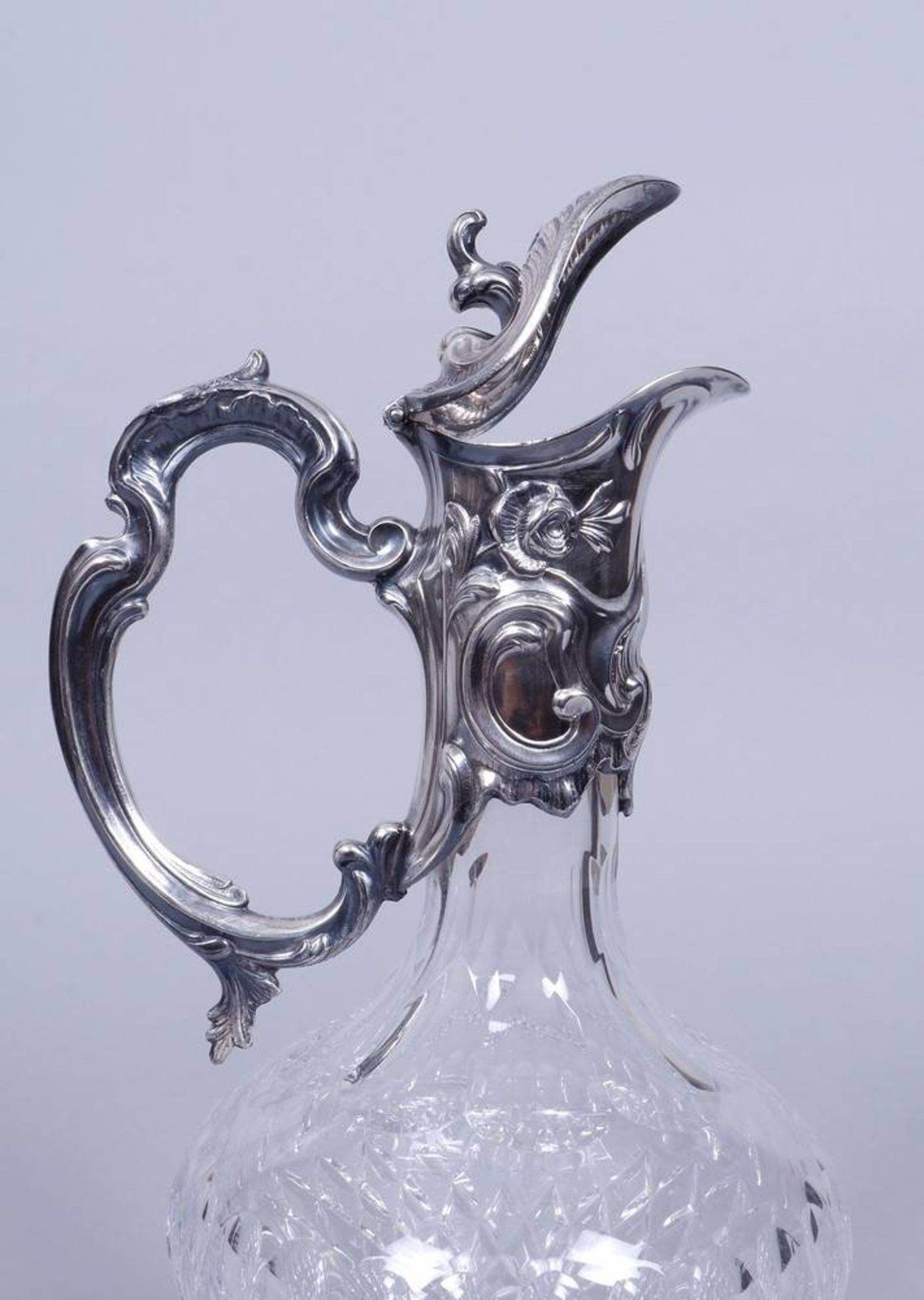 Historismus-Schenkkrug, 925er Silber/Glas, Topázio, Portugal, 20.Jh. - Image 3 of 4