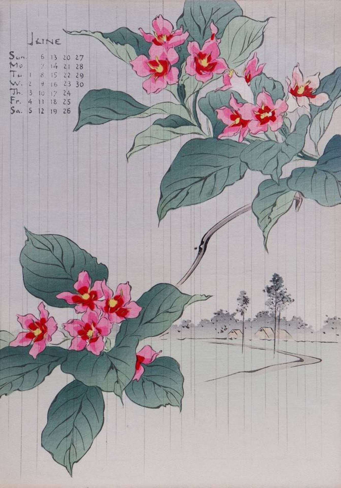 12 Kalenderblätter, Japan, wohl 1909 - Bild 6 aus 12