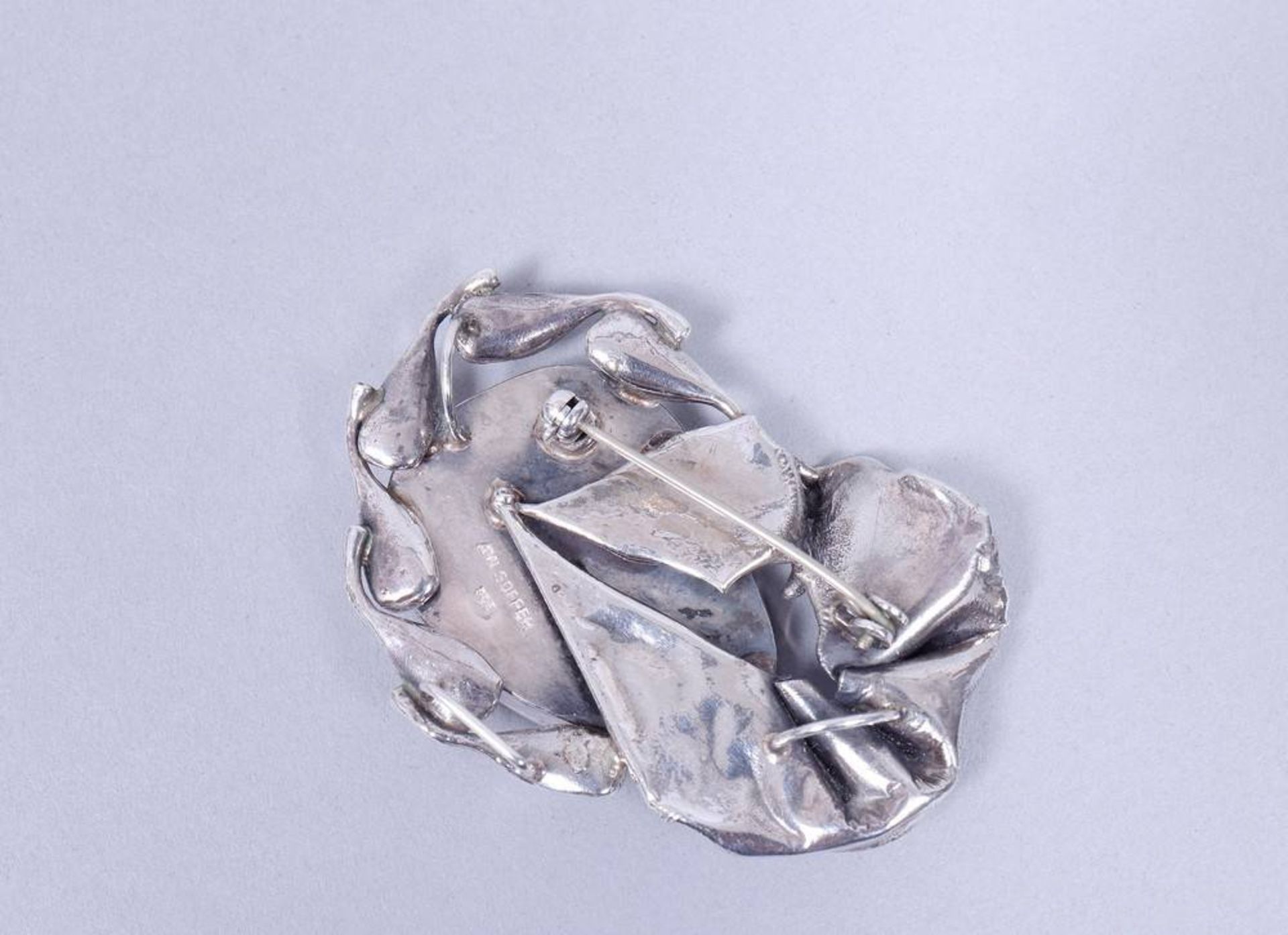 Brosche/Anhänger, 925er Silber/römisches Glas, Avi Soffer, Israel, 20.Jh. - Image 3 of 4