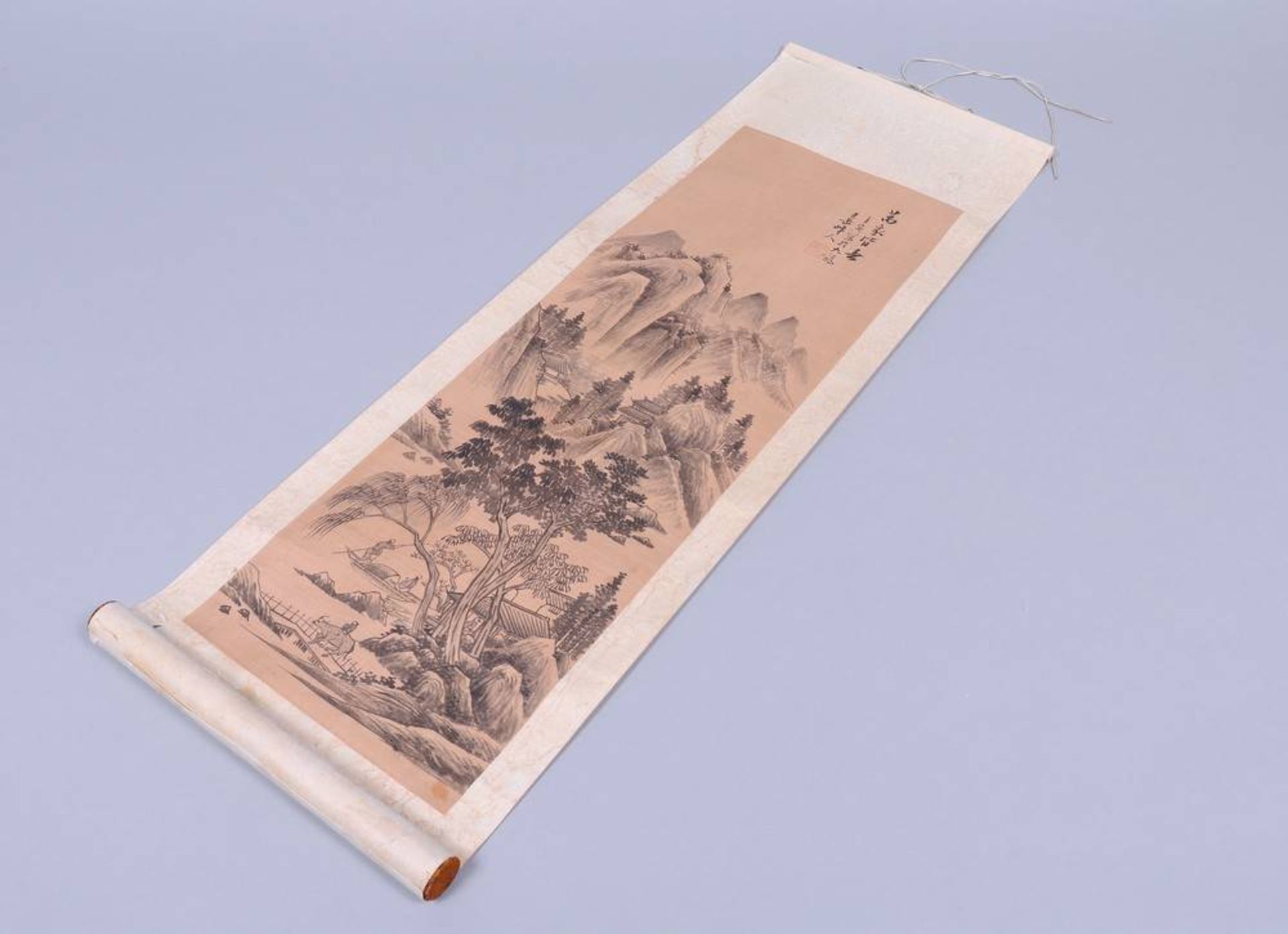 Rollbild, Tusche auf Seide, auf Papier, Japan, Meiji-Zeit - Bild 2 aus 4