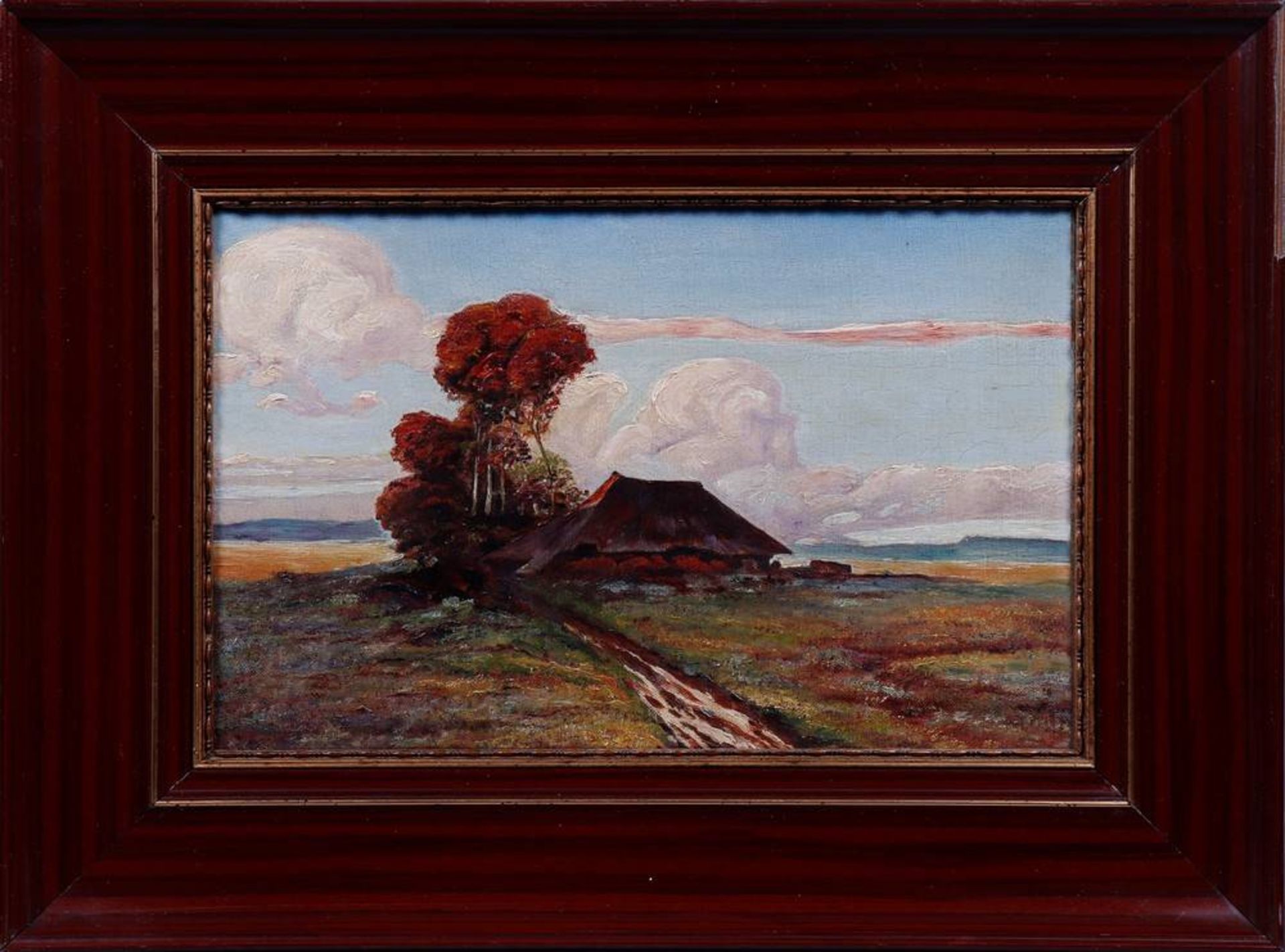 Kate in Moorlandschaft, um 1900