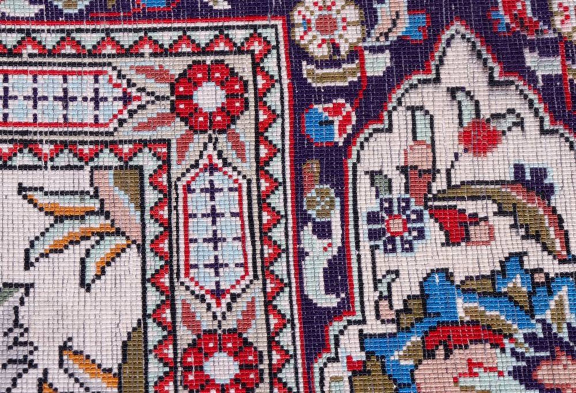 Teppich, Seidenghom, Persien, reine Naturseide auf Seide, - Bild 5 aus 6
