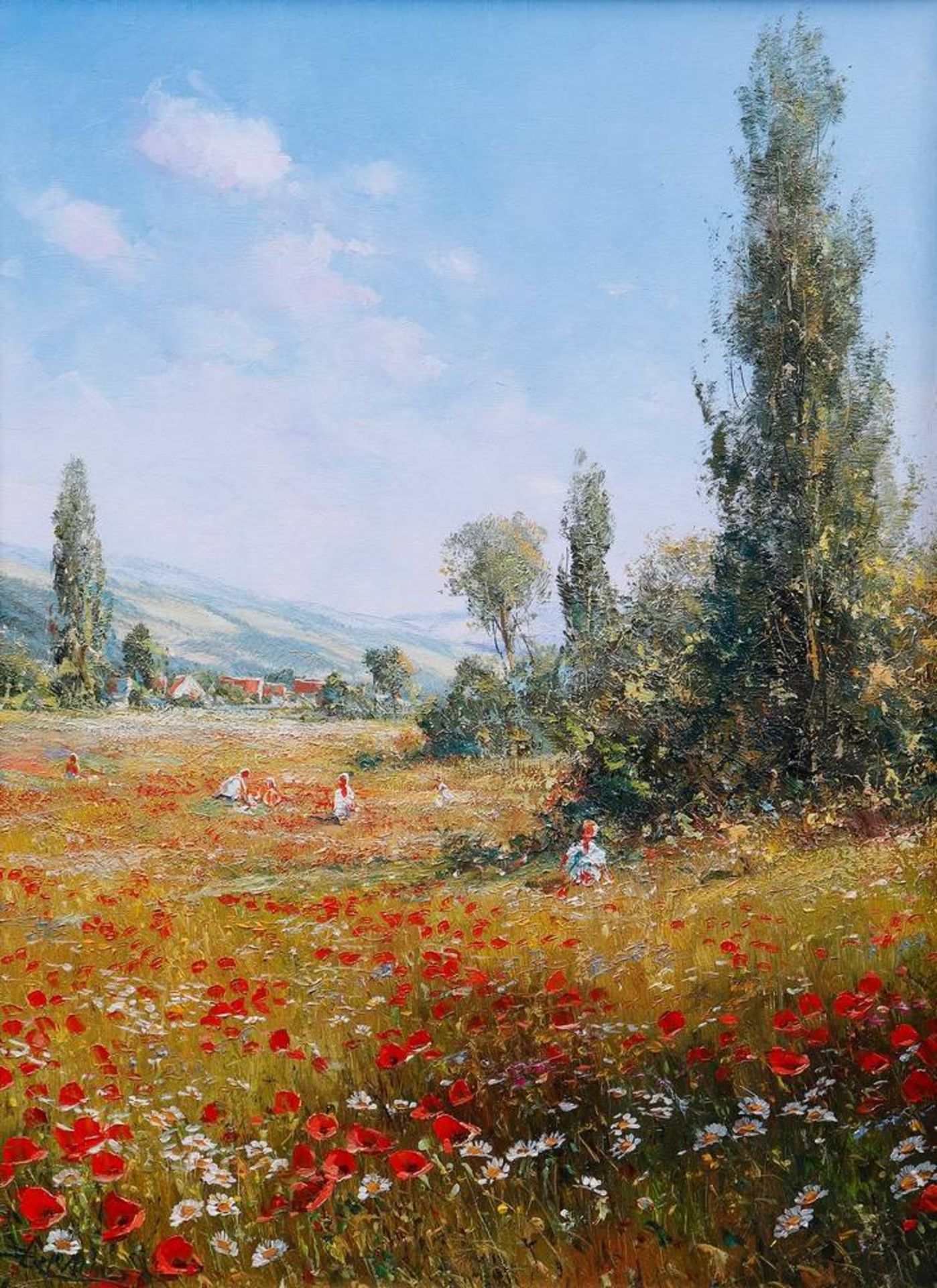 Impressionistische Mohnblumenlandschaft - Bild 2 aus 4