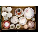 A collection of assorted 19th Century and later ceramics, including a Minton 'Montrose' part tea