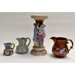 A Continental classical figural group of three ladies holding an urn, circa 19th Century. Little