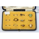 An 18ct gold cameo dress ring, size M1/2, total gross weight approx. 4.3gms along with six stone set