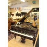 A 19th Century rosewood baby grand piano by Ignaz Pleyel of Paris, France, circa 1840, harp shaped