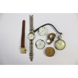 A collection of watches to include; Railway Timekeeper (AF), a Timex Tank watch, mechanical wind,