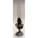 Chrome mid 20th Century oil lamp with funnel