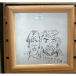 Harris, Rolf: An original, framed and glazed, drawing, signed to lower right, frame approx. 38cm x