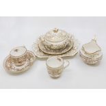 An early 19th Century Bloor Derby part tea and coffee service, pink ground borders decorated with