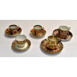 A collection of nine Derby and Royal Crown Derby Nottingham Road and Osmaston Road Imari pattern